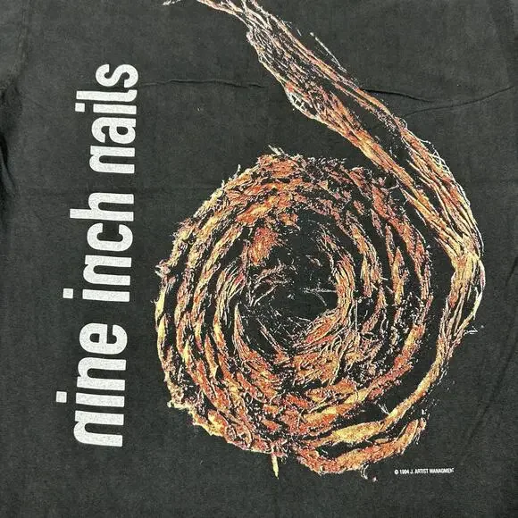 Vintage NIN 1995 Nine Inch Nails Further Down The Spiral Large Reprint T-Shirt - Picture 4 of 9